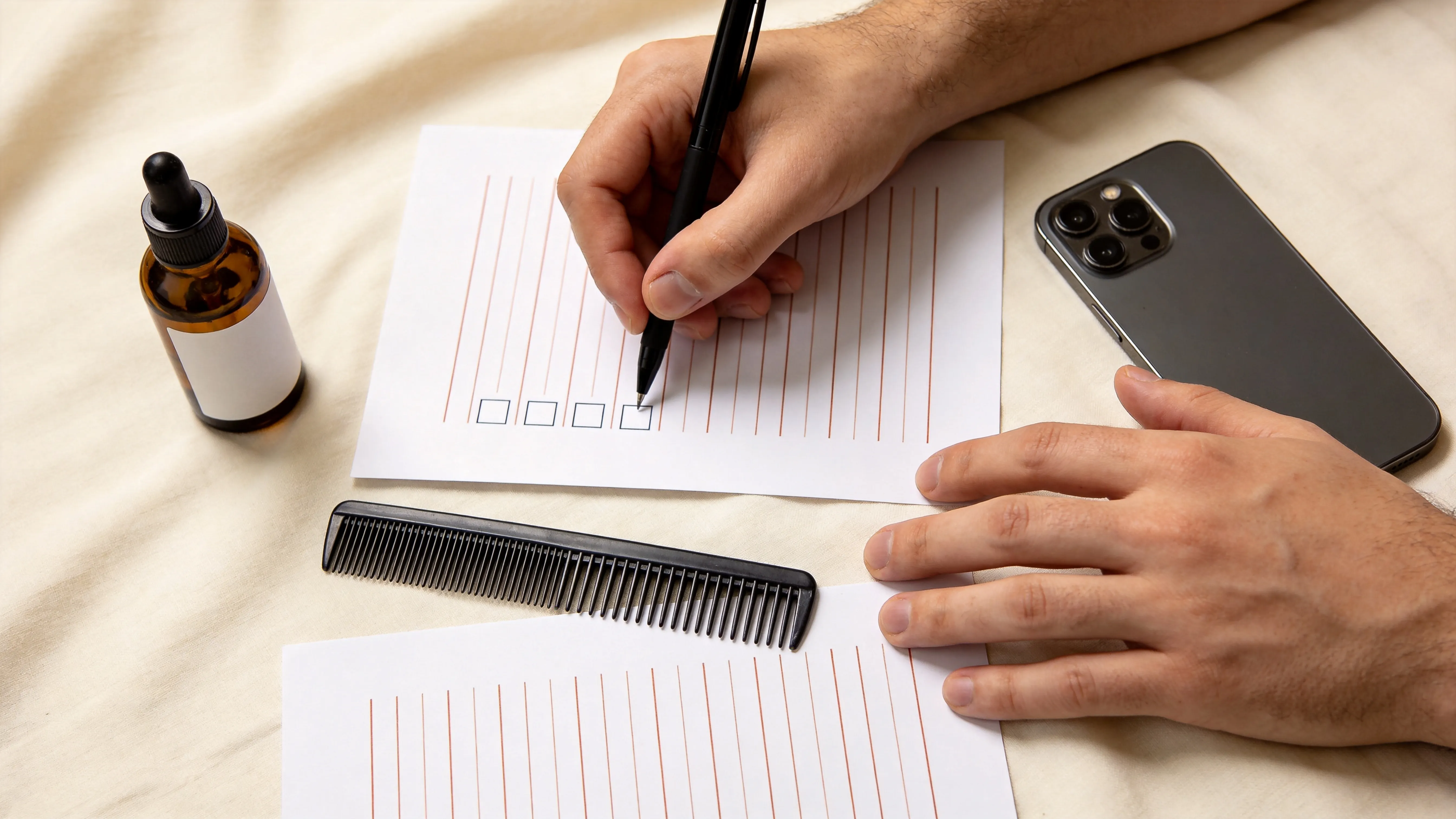 Toolkit pages being filled in with a pen