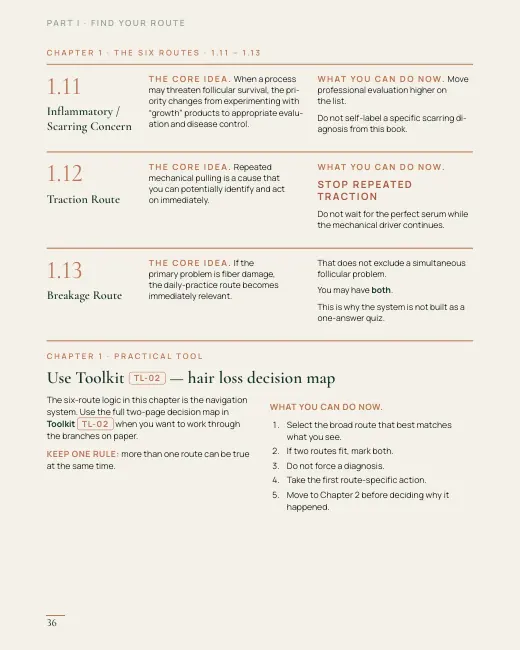 A real page from the Main Book — page 36, 1.13 Breakage Route