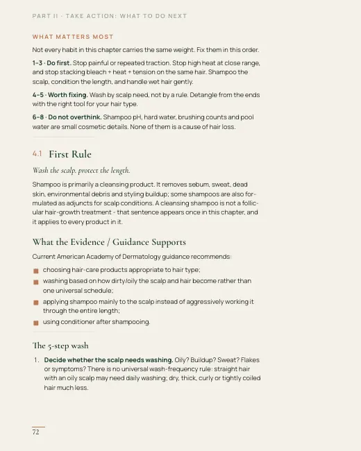 A real page from the Main Book — page 72, 4.1 First Rule