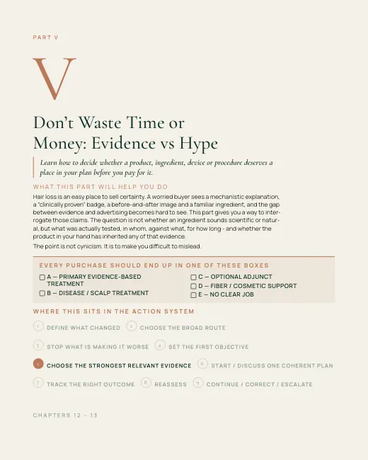 A real page from the Main Book — page 177, Part V — Don’t Waste Time or Money: Evidence …