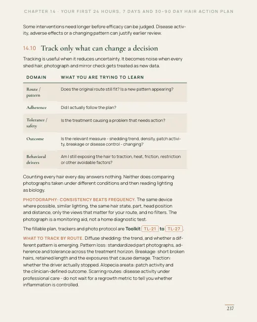 A real page from the Main Book — page 237, 14.9 Turn the plan into a timeline